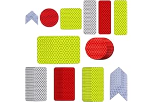 KARIDER Safety Reflective Stickers, 60 Pcs 3 Shapes Night High Visibility Waterproof Warning Safety Sticker Outdoor Reflector