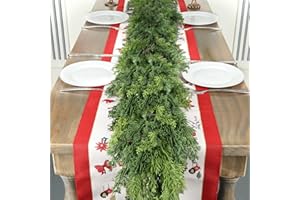 LZNPA 6 Ft Real Touch Christmas Garlands,Thick and Lush，Soft Bendable, Pine Cedar Garland Artificial Realistic, guirnaldas navideñas，Christmas Garland for Mantle,Outdoor Indoor Christmas Decorations