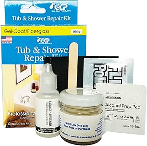 Gelcoat Products 001 Tub And Shower Repair Kit Sealers White Amazon Com