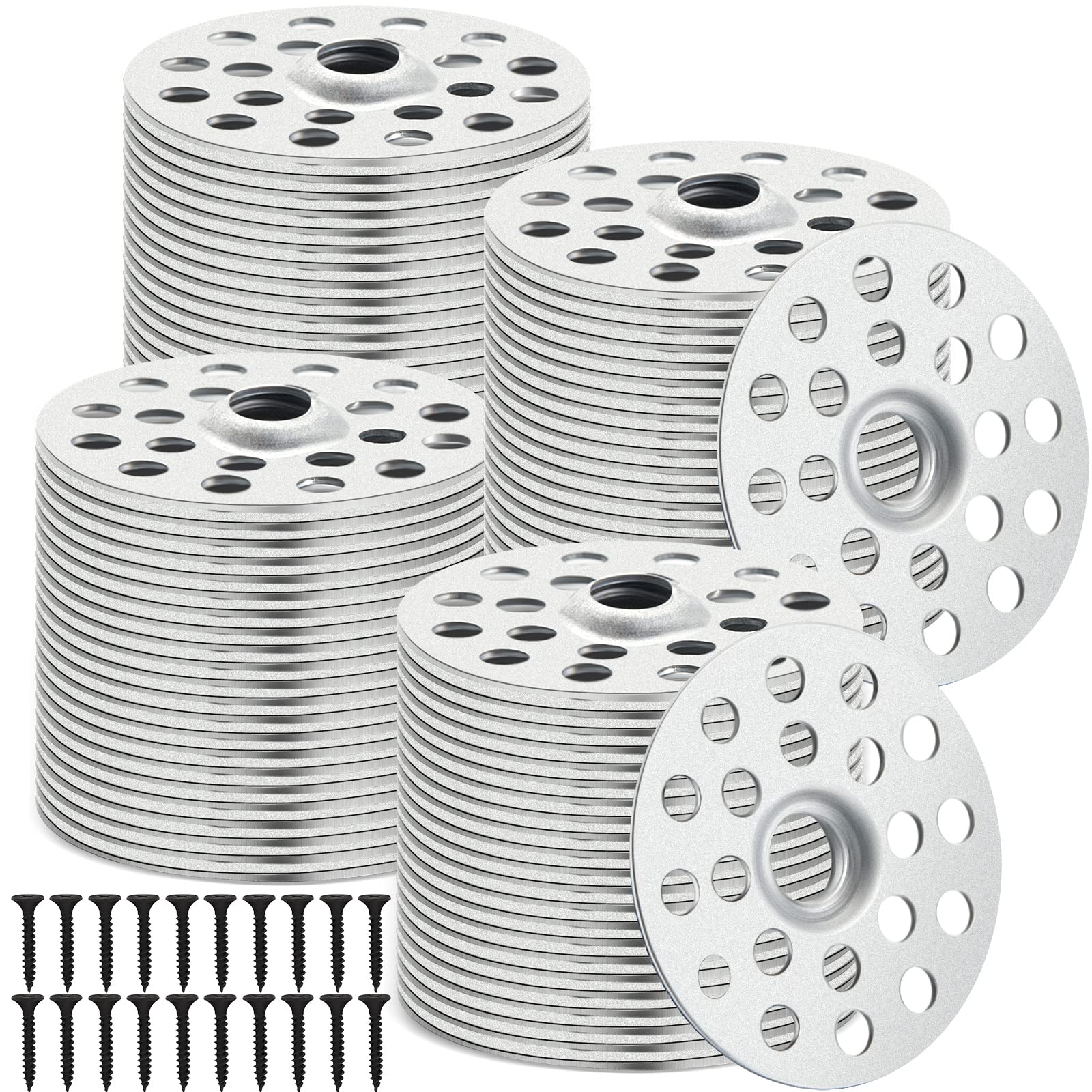 Photo 1 of Dunzy 150 Pieces 1 Inch Plaster Drywall Washers Metal Drywall Washers for Screws, Patching Rings and Buttons, Wall Ceiling Patching