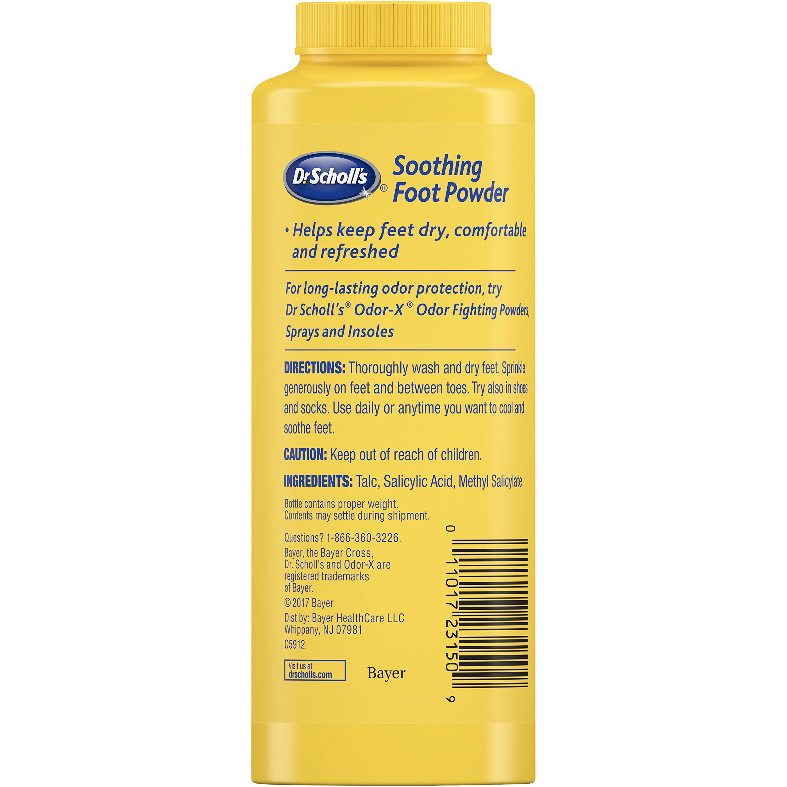 Dr. Scholl's Soothing Foot Powder, 7oz (Pack Of 4) // Cooling And