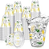 Qinyoung 50 Pcs Masters Golf Ball Party Supplies Bulk Clear Plastic Cups 12oz Disposable Let's Par-tee for Home Sports Golf Themed Birthday Bachelor Party Supplies Favors (Yellow,Green,White)