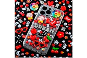 eswala Junk Case Charms,Charms for Junk Cases,Junk Charms for Cases,Junk Phone Case Charms,Junk Case Kit with Large Big Charms,Resin Charms,Slime Charms,Nail Charms,Cute Charms(Red)