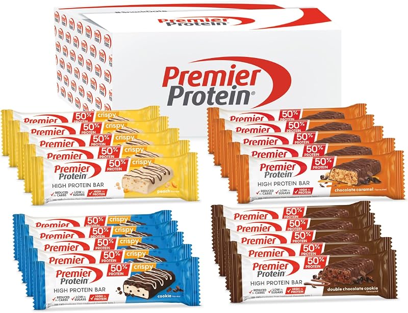 - High Protein Bar 50% - Multiflavourbox - 20x40g - Low Sugar - Low Carb - High Protein Bar