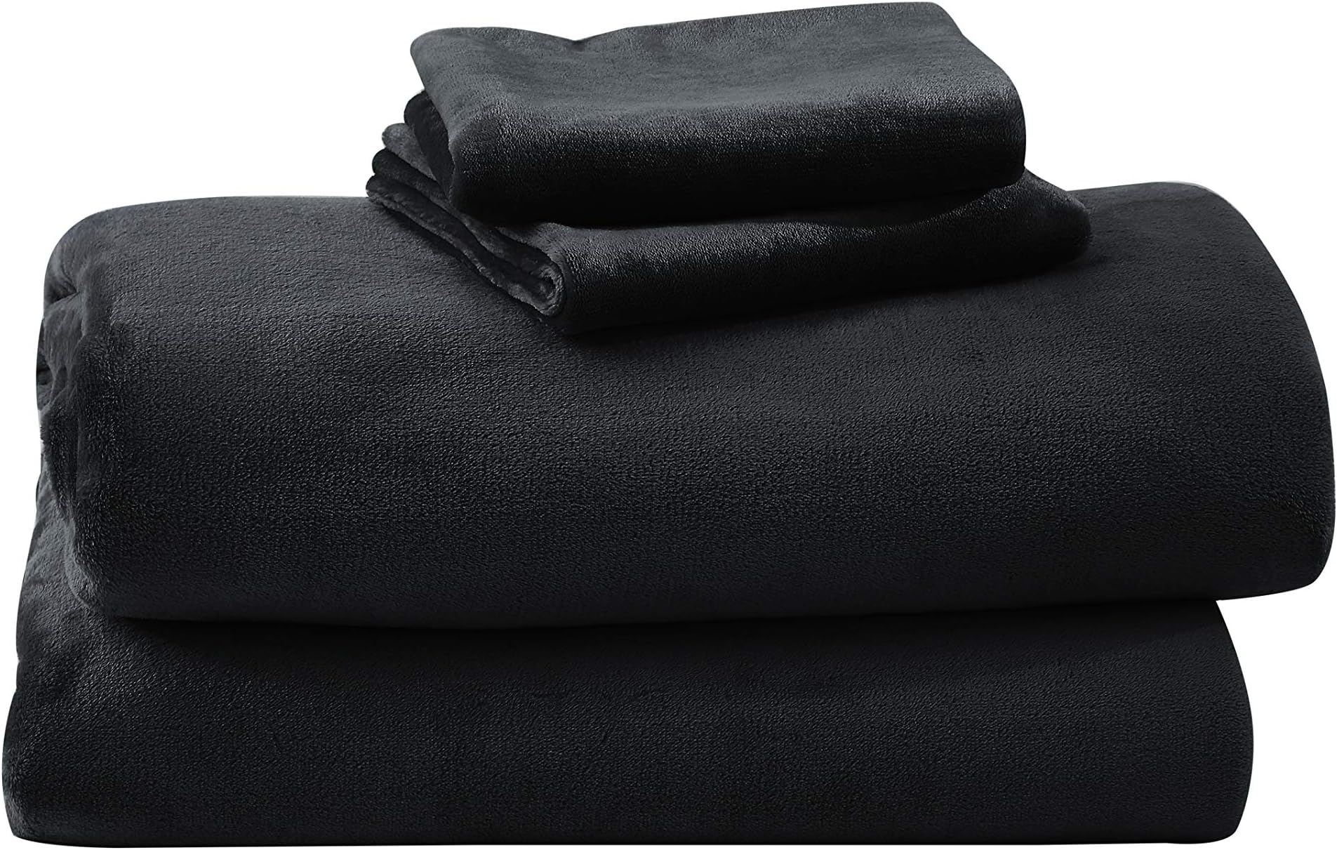 Cozy Fleece Microplush Sheet Set, California King, Black