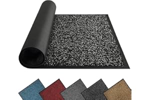 Mibao Front Door Mat, Dirt Trapper Welcome Mat for Outdoor Indoor, Non-Slip Waterproof Doormat, Durable Machine Washable Low 