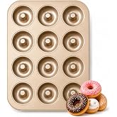 Good Dee's Nonstick Donut Pan for Baking 12 Cavity - Carbon Steel Donut Baking Pan for Muffin, Cake, Dessert &amp; Mini Bagel | Doughnut Bakeware for Oven Baking | Mold Donut Trays Easy Clean &amp; Non-Stick