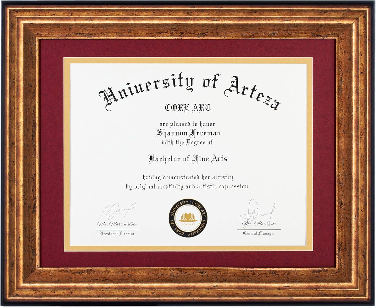 Diploma Frames 8.5x11 with Red Mat or 11x14 Without Mat