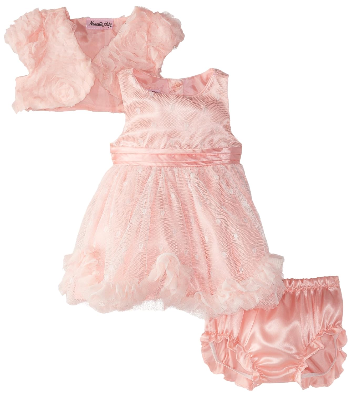 Buy BabyGirls Newborn 3 Piece Taffeta Dress Set with Panty