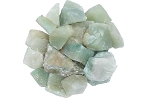 ZAICUS Green Jade Rough Gemstones For Jewelry Making, Raw Stones and Crystals Bulk, Tumbling Bulk, Polishing, Cabbing, Lapidary, Fountain Rocks, Decoration, Wire Wrapping, Gem Mining, Reiki Healing 1 lb
