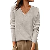 ANRABESS Womens 100% Wool Sweaters V Neck Long Sleeve Work Business Casual Basic Pullover Sweater Tops 2025 Fall Outfits