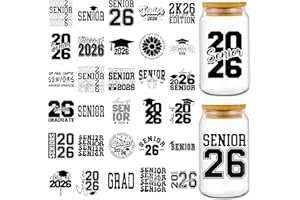 Rngmsi UV DTF Cup Wrap - 30 Pcs Graduation 2026 UV DTF Transfers Stickers for 16 OZ Senior Class of 2026 Waterproof UVDTF Tra