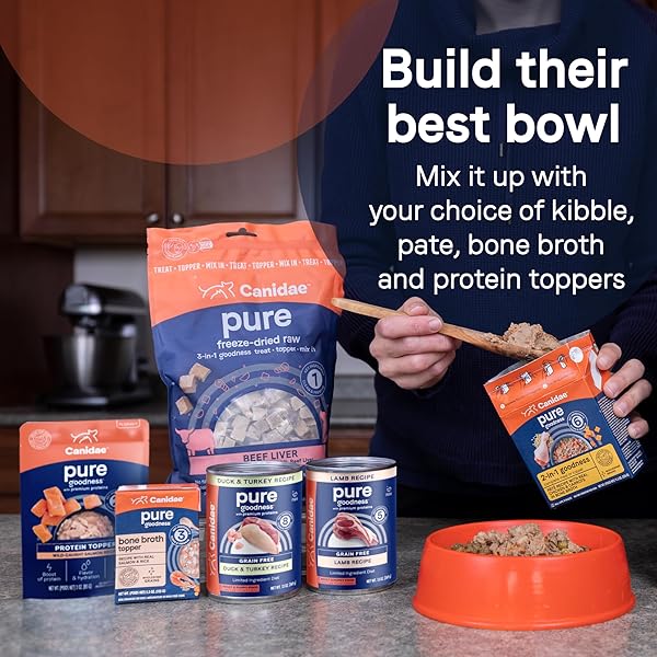 CANIDAE PURE PROTEIN TOPPER WET DOG FOOD – WILD-CAUGHT SALMON RECIPE IN GRAVY, 3 OZ. (CASE OF 12)