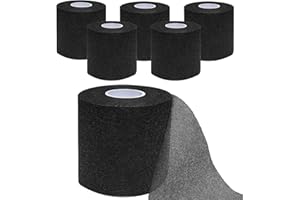 ADMITRY 6 Rolls Pre Wrap Tape Athletic,Black Prewrap Headbands for Hair,Foam Underwrap Sports Wrap