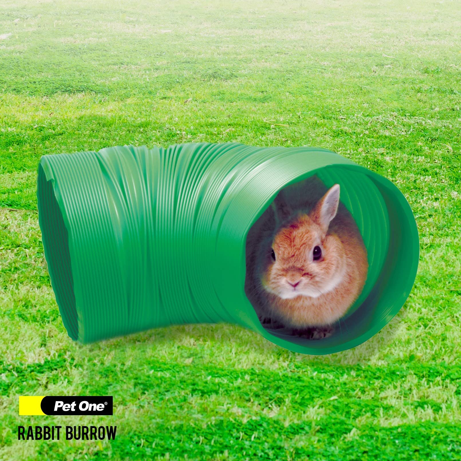 Pet One Green Tunnel Burrow for Rabbits, Guinea Pigs and Ferrets - 20cm Diameter x 80cm