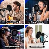 Aokeo Microphone Pop Filter Three-Layer Wind Screen with 360° Gooseneck view 7