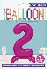 Unique Hot Pink Standing Number 2 Foil Balloon 30 Inches view 2