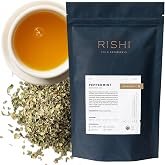 Rishi Tea Peppermint Organic Herbal Loose Leaf Tea, Caffeine Free, 4oz | Calming and Cooling Pure Peppermint Herbal Tea, Sustainable, 28+ Servings