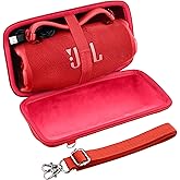 khanka for JBL Charge 6 Portable Bluetooth Speaker Protective Case (Red Case with Adjustable Shoulder Strap)