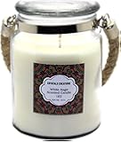 Crystalo Creations White Sage Scented Candle with Rope Handle, 18 Ounce