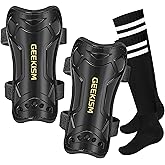 Geekism Soccer Shin Guards for Youth Kids Toddler, Protective Soccer Shin Pads & Sleeves Equipment - Football Gear for 3 5 4-6 7-9 10-12 Years Old Children Teens Boys Girls