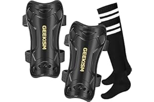 Geekism Soccer Shin Guards for Youth Kids Toddler, Protective Soccer Shin Pads & Sleeves Equipment - Football Gear for 3 5 4-6 7-9 10-12 Years Old Children Teens Boys Girls
