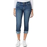 WallFlower Womens Luscious Curvy 23.5" Crop Mid-Rise Bling Insta Stretch Juniors (Standard and Plus)