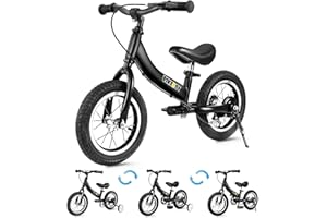 BIKEBOY Balance Bike 2 in 1,The Dual Use of a Kids Balance Bike and Toddler Bike, for 2 3 4 5 6 7 Years Old -12 14 16 Inches with Training Theory, Brake, Pedal