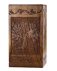 INTAJ Wooden Tree of Life Cremation Urns for Human