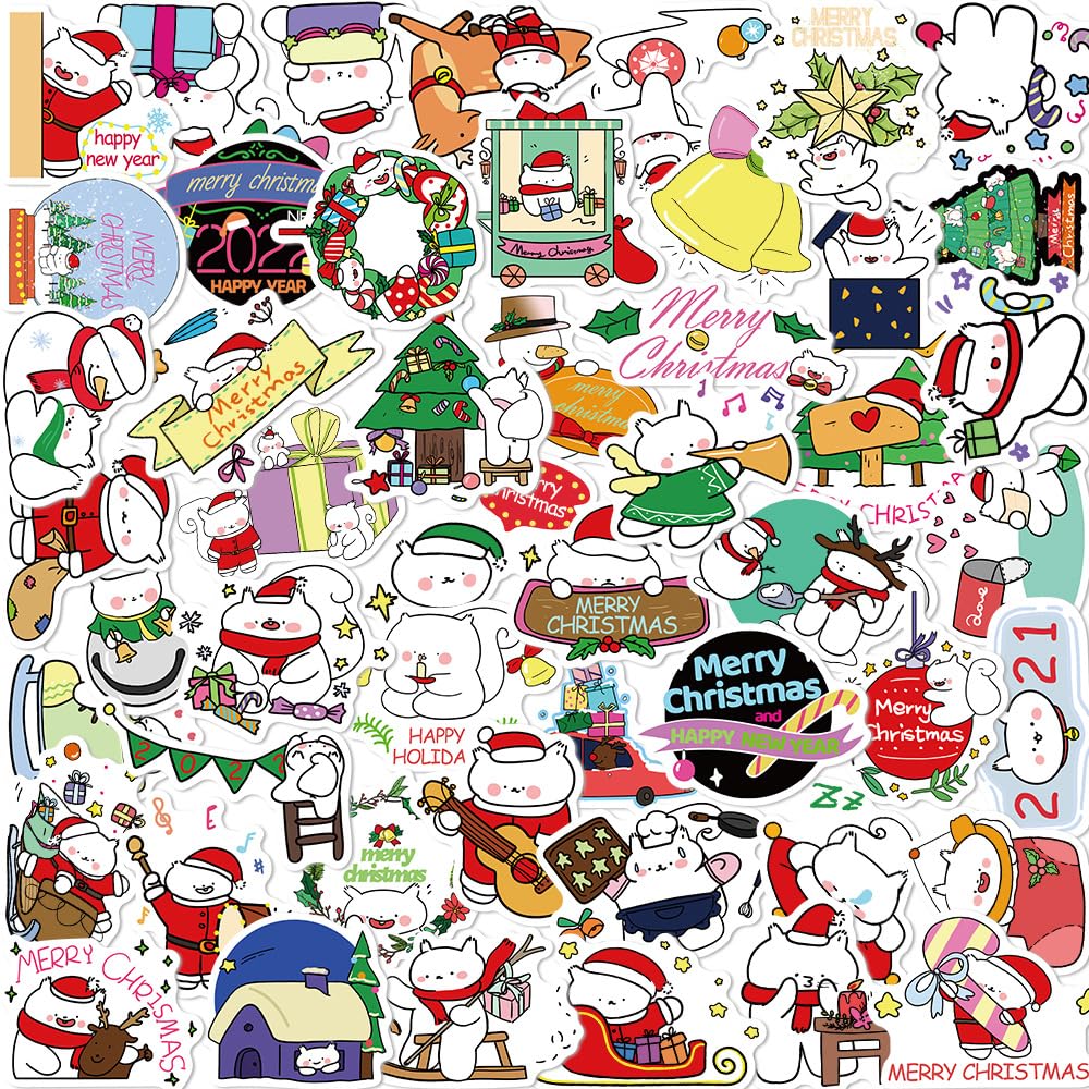 LZLPACKING 50pcs Christmas Squirrel Baby Decoration Party Stickers Guitar Notebook Suitcase DIY Waterproof Stickers