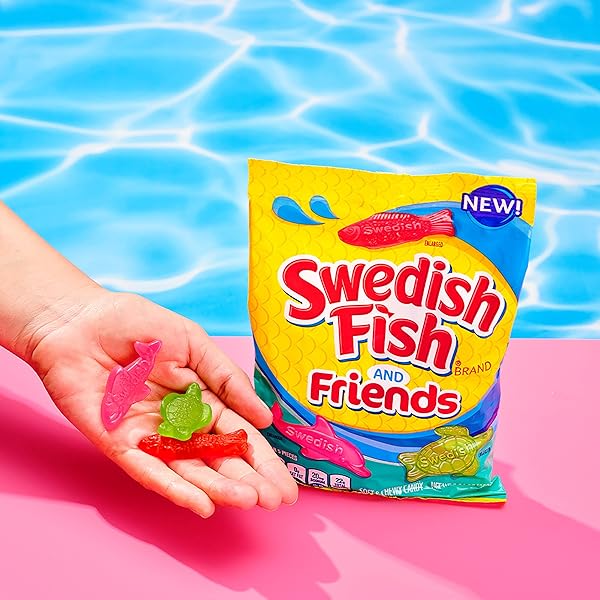 SWEDISH FISH AND FRIENDS SOFT & CHEWY CANDY, 8.04 OZ