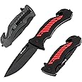 Ganzo G628-RD EDC Folding Pocket Knife Razor Sharp 8Cr14 Blade PP Handle with Clip Outdoor Hunting Fishing Hiking Folder Best Gift for Men (Red)