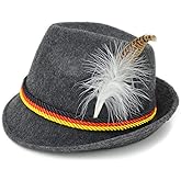 Melesh Adult Felt Swiss German Alpine Bavarian Oktoberfest Hat Cap