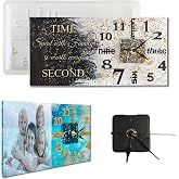 DIY Clock Molds Large Clock Resin Molds,3D Arabic and English Numers Personalization Clock Silicone Casting Epoxy Resin Photo Display Stand for Home Decor,1 Black Movement + 1 Silicone Molds Include
