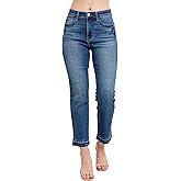 Judy Blue Women's High Waist Vintage Wash Release Hem Kick Flare Jeans Plus Size (US, Numeric, 14, Regular, Regular, Blue)