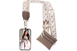 XANGNIER Clip and Go Strap for Phone with Wallet Crossbody, Phone Strap with Zippered Wallet, Adjustable Anti Theft Cellphone Lanyard for Women, Cellphone Chain Accessories,Multicolor 5