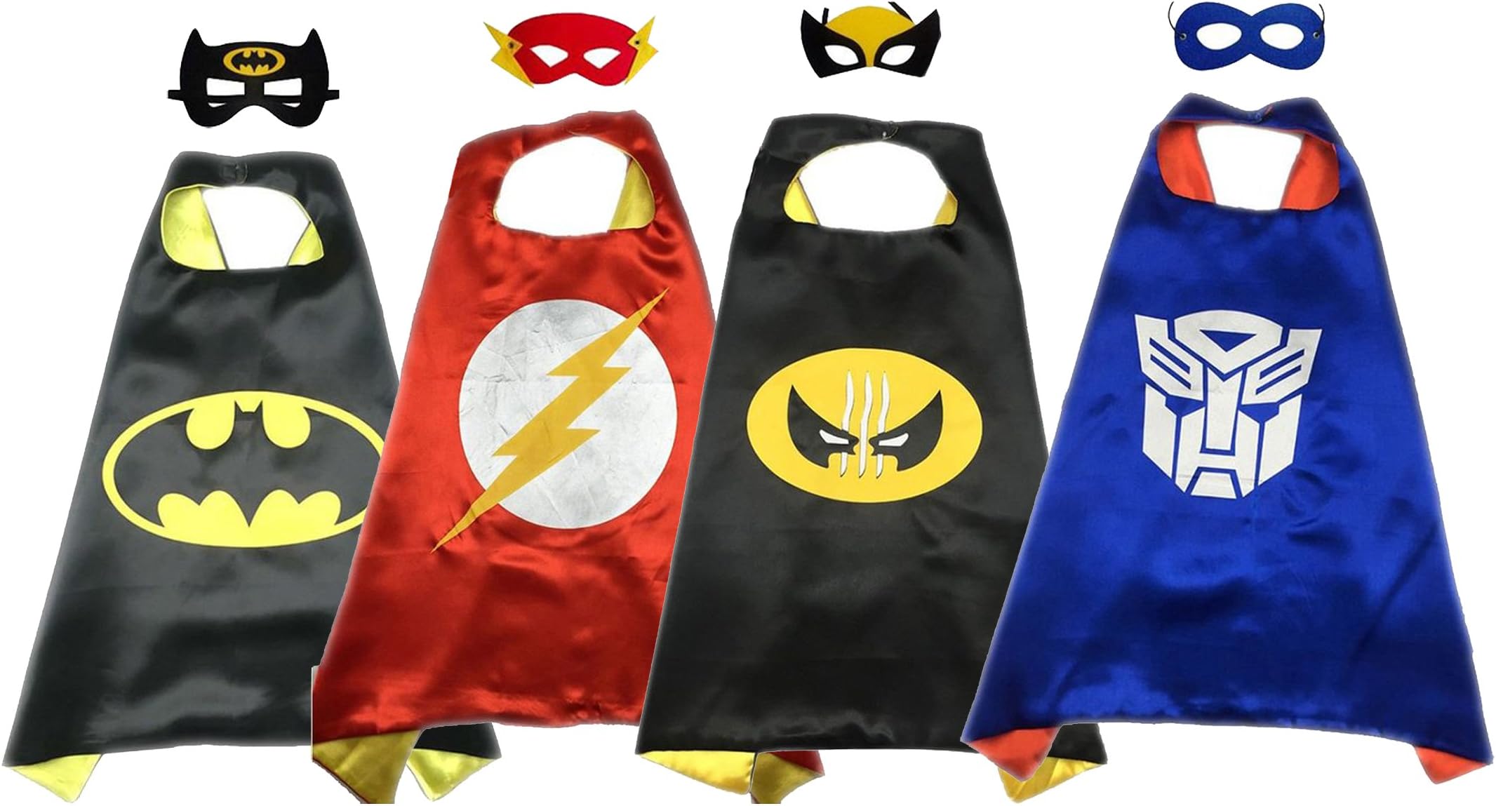 FIGMOON Superhero CAPE & MASK 4 SET For Kids (3D Fallout 4 Key Chain As Free Gift)