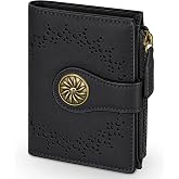 Tipmile Small Wallet Women Bifold RFID Blocking Card Holder Leather Wallets | Zipper Coin Pocket, ID Window, Compact Design, Gifts for Women