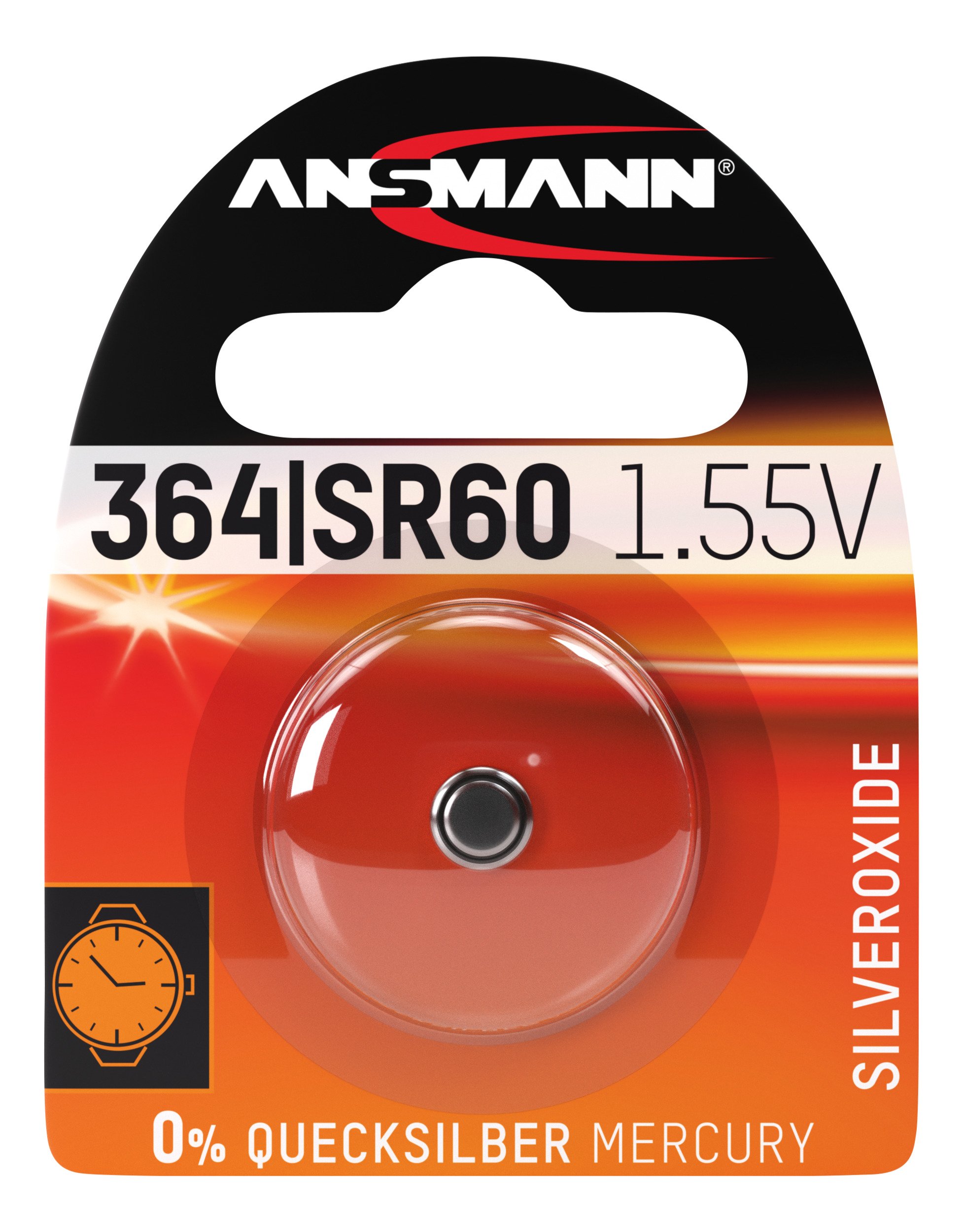 ANSMANN 1516-0022 "Silver Oxide" SR 60/364Button Cell for Garage Door Opener/Alarm System - Silver