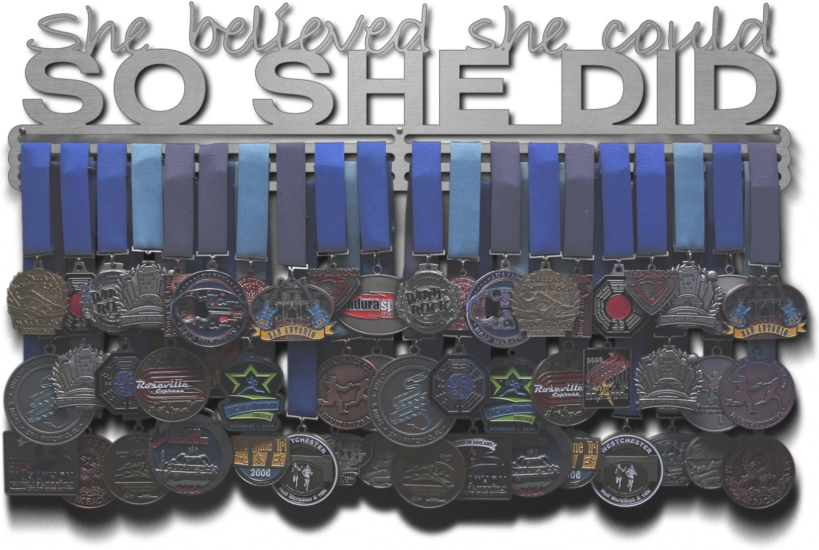 Allied Medal Hangers - She Believed She Could So She Did: Awards Display Rack Holder - Multiple Size Options Available