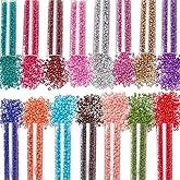 NBEADS 15 Colors Glass Seed Beads, 1.5mm Round Mini Beads Opaque Spacer Bead Multi-Color Glass Loose Beads for Jewelry Making Bracelets Necklace DIY Craft Supplies
