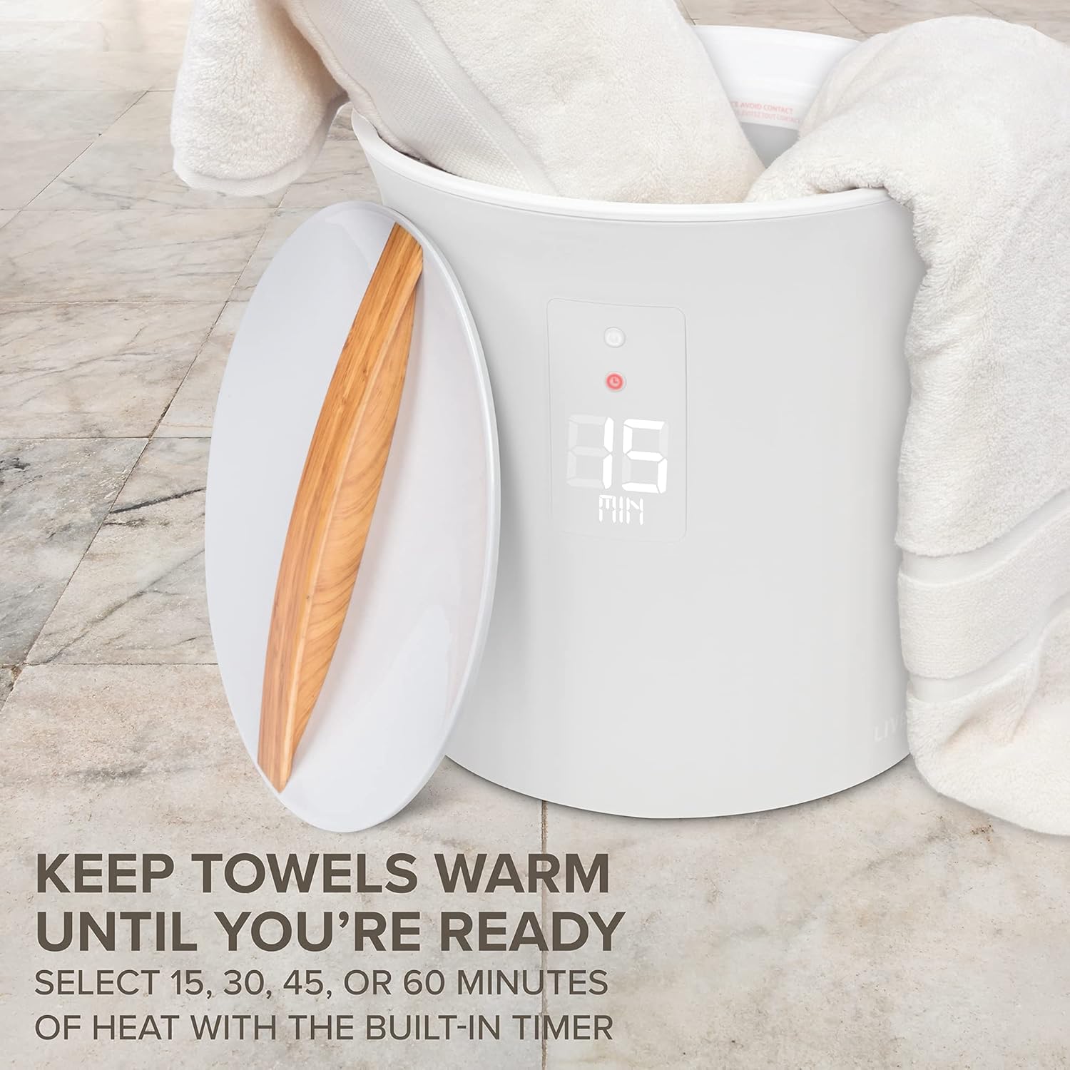 Live Fine Towel Warmer | Bucket Style Luxury Heater with LED Display, Adjustable Timer, Auto Shut-Off | Fits 40” x 70” Bath Sheet Towel: Beauty