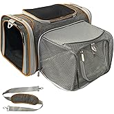 Mr. Peanut's Expandable Airline Approved Soft Sided Pet Carrier, Luxury Travel Tote with Premium Auto Self Locking Zippers, P