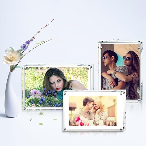 Acrylic Picture Frame 10x10 Cm (4x4 Inch), Clear Double Sided