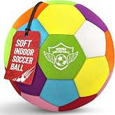 HopeRock Size 4 Indoor Soccer Ball, Soft and Silent for Home Practice | Realistic Rebound, Youth Dribbling &amp; Juggling Drills, Soft Lightweight for Home Use, Soccer Gift for Kids 3-12, with Pump