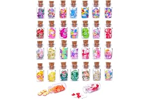 HKLMRO 30PCS Cute Miniature Dollhouse Food Jar Glass Bottle 1:12 Pretend Play Doll House Kitchen Decoration 1:6 Lovely Mini Fruit Simulation Scene Candy Snack Model Game Party Toy for Adults Teenagers