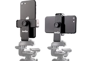 DaVoice Tripod Phone Mount Adapter, 360 Rotating Holder, Compatible with iPhone Smartphone Camera Stand, Universal Cell Phone Attachment Clip Clamp