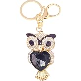 Reizteko Rhinestone Bag Charm Keychain Crystal Purse Charms for Handbags | High-polished alloy pendants set with pave rhinestones, each on a swivel lobster clasp and split ring for keys or a bag