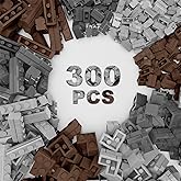 Classic Building Bricks, Three Colors 300 Pcs Masonry Profile Bricks, Wall Bricks Blocks, 1X2, 1X4, Brick Corner Compatible with Lego Parts and Pieces (300 Pcs)