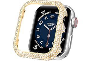 Mosonio Metal Case Cover Compatible with Apple Watch 40mm, Full Bling Metal Watch case 40mm for Women(WT:0.34oz), Shiny and Durable Protective Case Cover for iwatch Series 6 5 4 Se 40 mm (Gold,40mm)